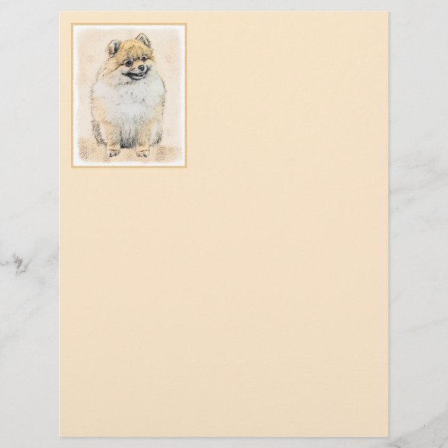 Pomeranian (Orange) Painting - Original Dog Art (Front)