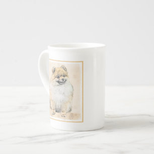 Pomeranian (Orange) Painting - Original Dog Art Bone China Mug
