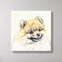 Pomeranian (Orange) Painting - Original Dog Art