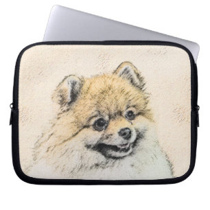 Pomeranian (Orange) Painting - Original Dog Art Laptop Sleeve