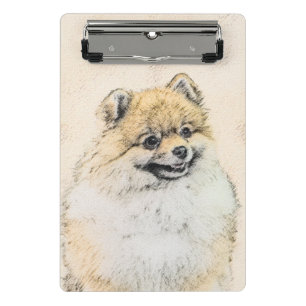 Pomeranian (Orange) Painting - Original Dog Art Mini Clipboard