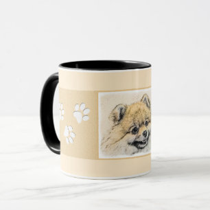 Pomeranian (Orange) Painting - Original Dog Art Mug