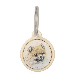 Pomeranian (Orange) Painting - Original Dog Art Pet Tag