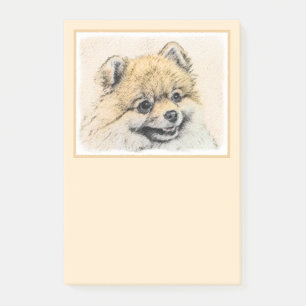 Pomeranian (Orange) Painting - Original Dog Art Post-it Notes