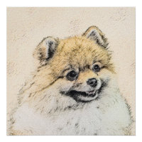 Pomeranian (Orange) Painting - Original Dog Art