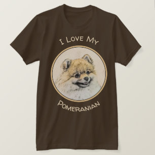 Pomeranian (Orange) Painting - Original Dog Art T-Shirt