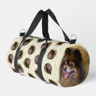 Pomeranian Painting Orange Sable Original Dog Art Duffle Bag