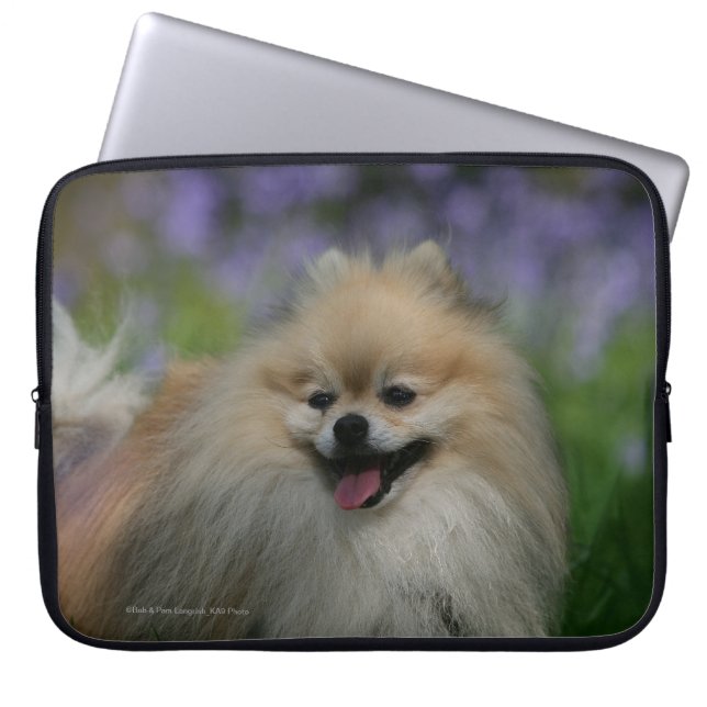 Pomeranian Panting Laptop Sleeve (Front)