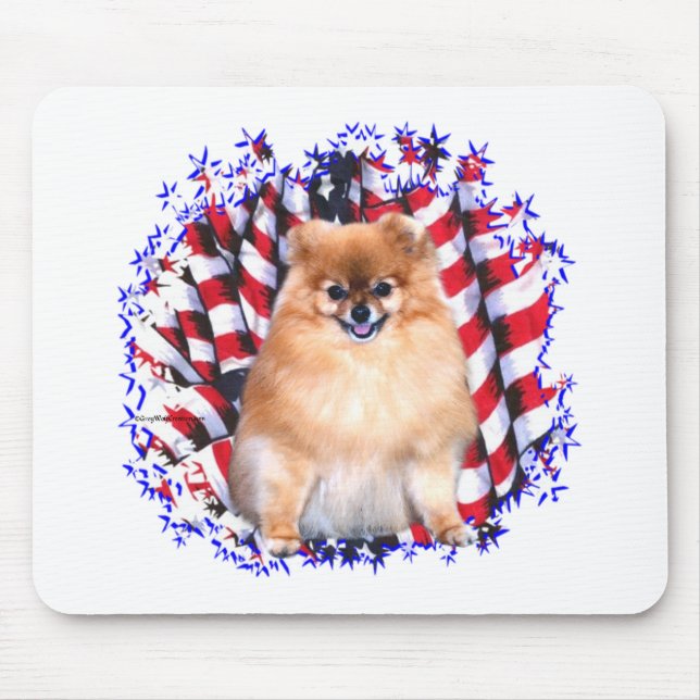 Pomeranian Patriot Mouse Mat (Front)