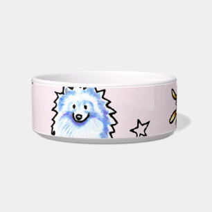 Pomeranian Pattern Baby Pink Bowl