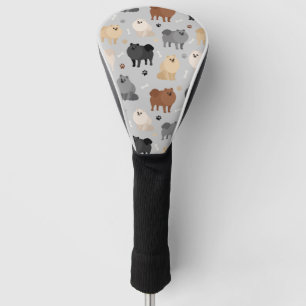 Pomeranian Paw-prints and Dog Bones Golf Head Cove Cover