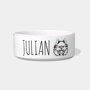 Pomeranian Personalised Dog Food Dish