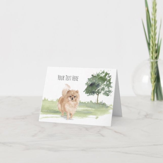 Pomeranian Personalised Greeting Card (Front)