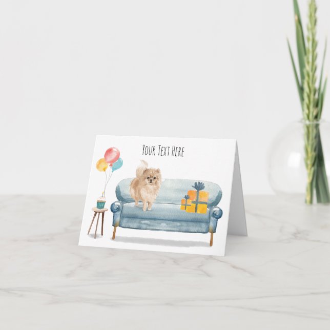 Pomeranian Personalised Greeting Card (Front)