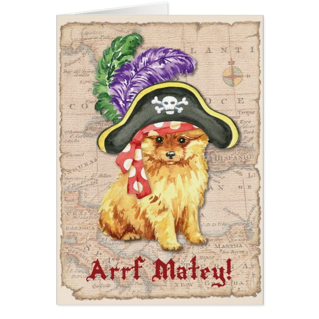 Pomeranian Pirate Card (Front)