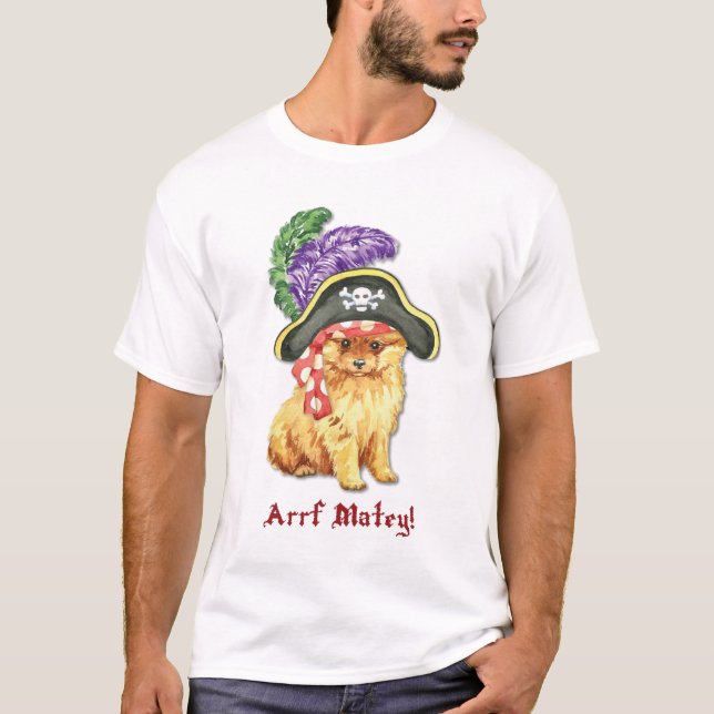Pomeranian Pirate T-Shirt (Front)