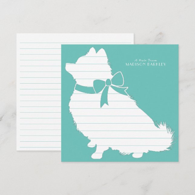 Pomeranian Pom Dog Puppy Thank You Card (Front/Back)