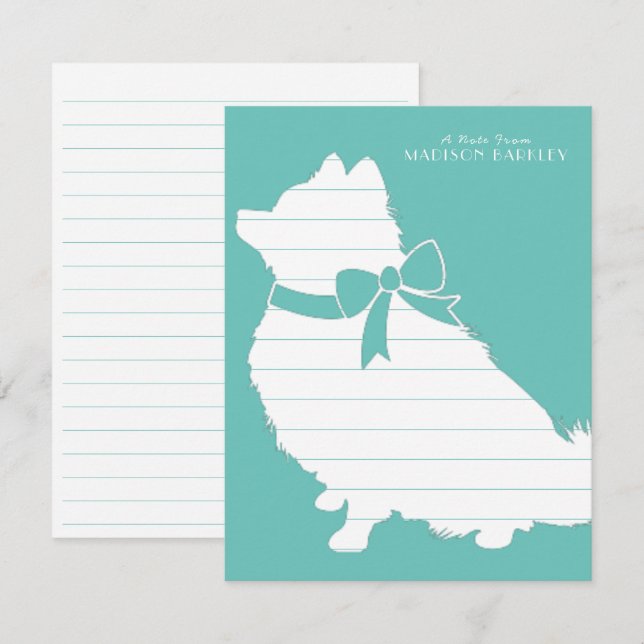 Pomeranian Pom Dog Puppy Thank You Card (Front/Back)