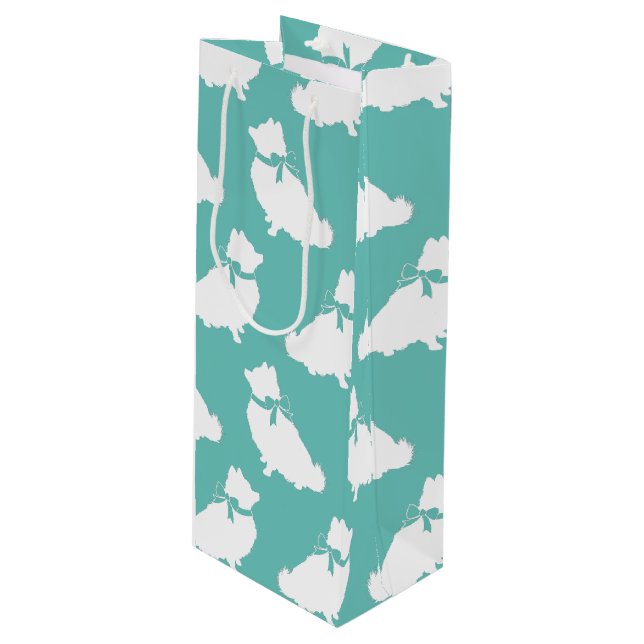 Pomeranian Pom Dog Puppy Wine Gift Bag (Front Angled)