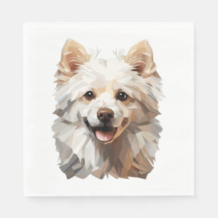 Pomeranian Pomeranian white in polygon style Class Napkin