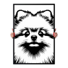 Pomeranian Pop Art White & Black Chic Aesthetic