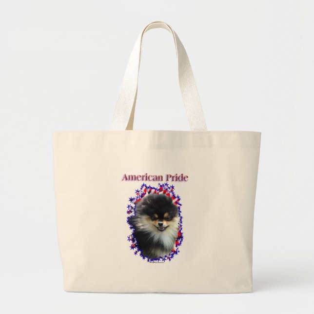 Pomeranian Pride Large Tote Bag (Front)