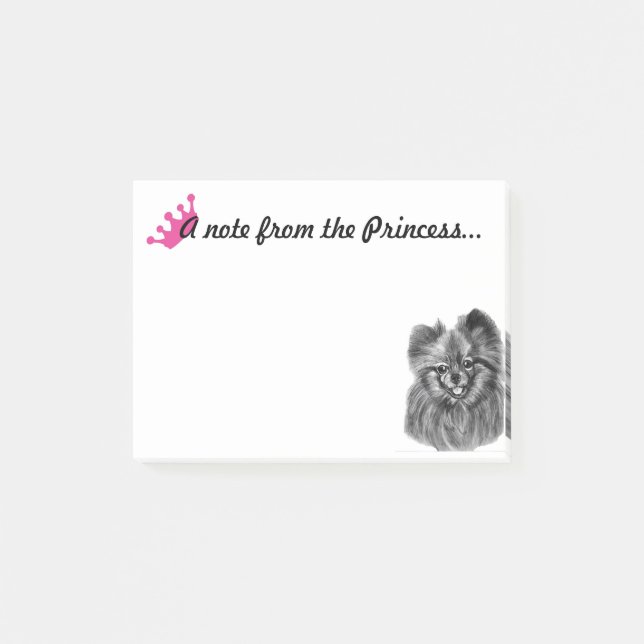 Pomeranian Princess Notes with original artwork (Front)