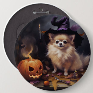 Pomeranian Pumpkins Halloween Scary 6 Cm Round Badge