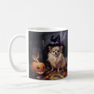 Pomeranian Pumpkins Halloween Scary  Coffee Mug