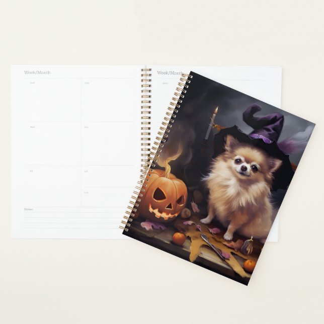 Pomeranian Pumpkins Halloween Scary  Planner (Display)