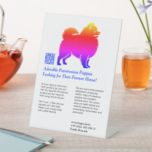 Pomeranian Puppies Pedestal Sign