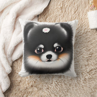 Pomeranian Puppy  Throw Pillow
