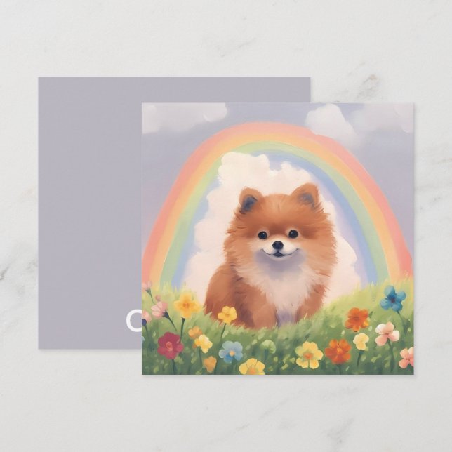 Pomeranian Rainbow Bridge Memorial Custom Dog Name (Front/Back)