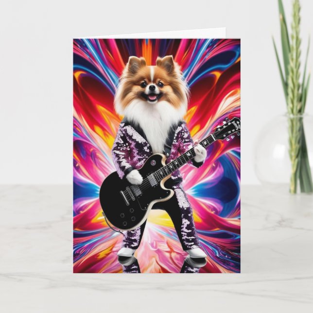 Pomeranian Rock Star Card (Front)