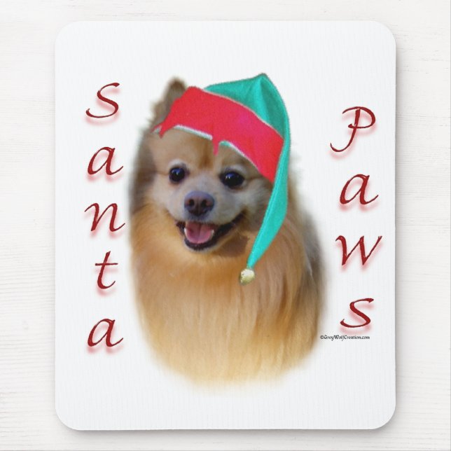 Pomeranian Santa Paws Mouse Mat (Front)