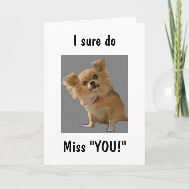 POMERANIAN SAYS "I SURE DO MISS YOU" CARD (Front)