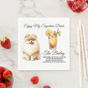 Pomeranian Signature Drink Wedding Pet Napkin