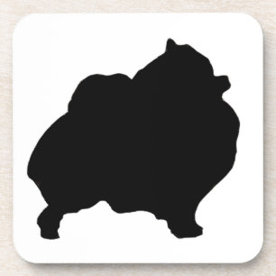 Pomeranian silhouette coaster