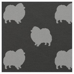 Pomeranian Silhouettes Pattern Fabric