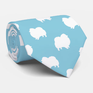 Pomeranian Silhouettes Pattern Tie