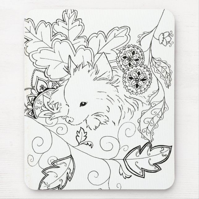 Pomeranian Sketch Mouse Pad (Front)