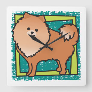 Pomeranian Square Wall Clock