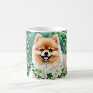 Pomeranian St Patrick's Day Clover Art Coffee Mug