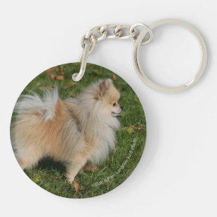 Pomeranian Standing Key Ring
