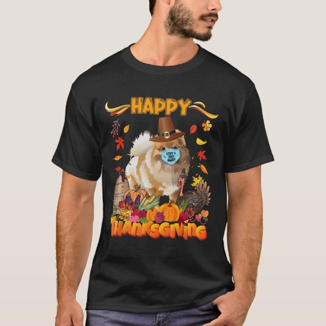 Pomeranian Thanksgiving T-Shirt (Front)