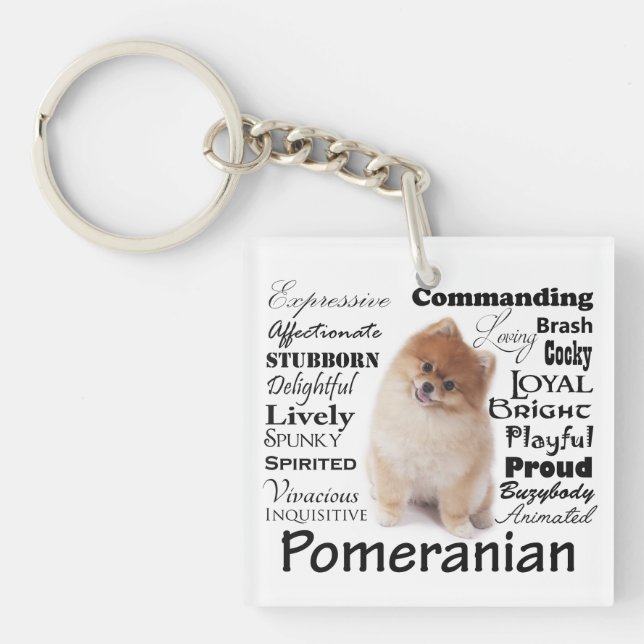 Pomeranian Traits Keychain (Front)