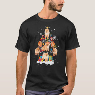 Pomeranian Tree Christmas Pomeranian Dog T-Shirt