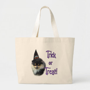 Pomeranian Trick Large Tote Bag