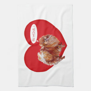 Pomeranian Valentine Tea Towel