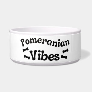 Pomeranian Vibes Ceramic Dog Bowl 